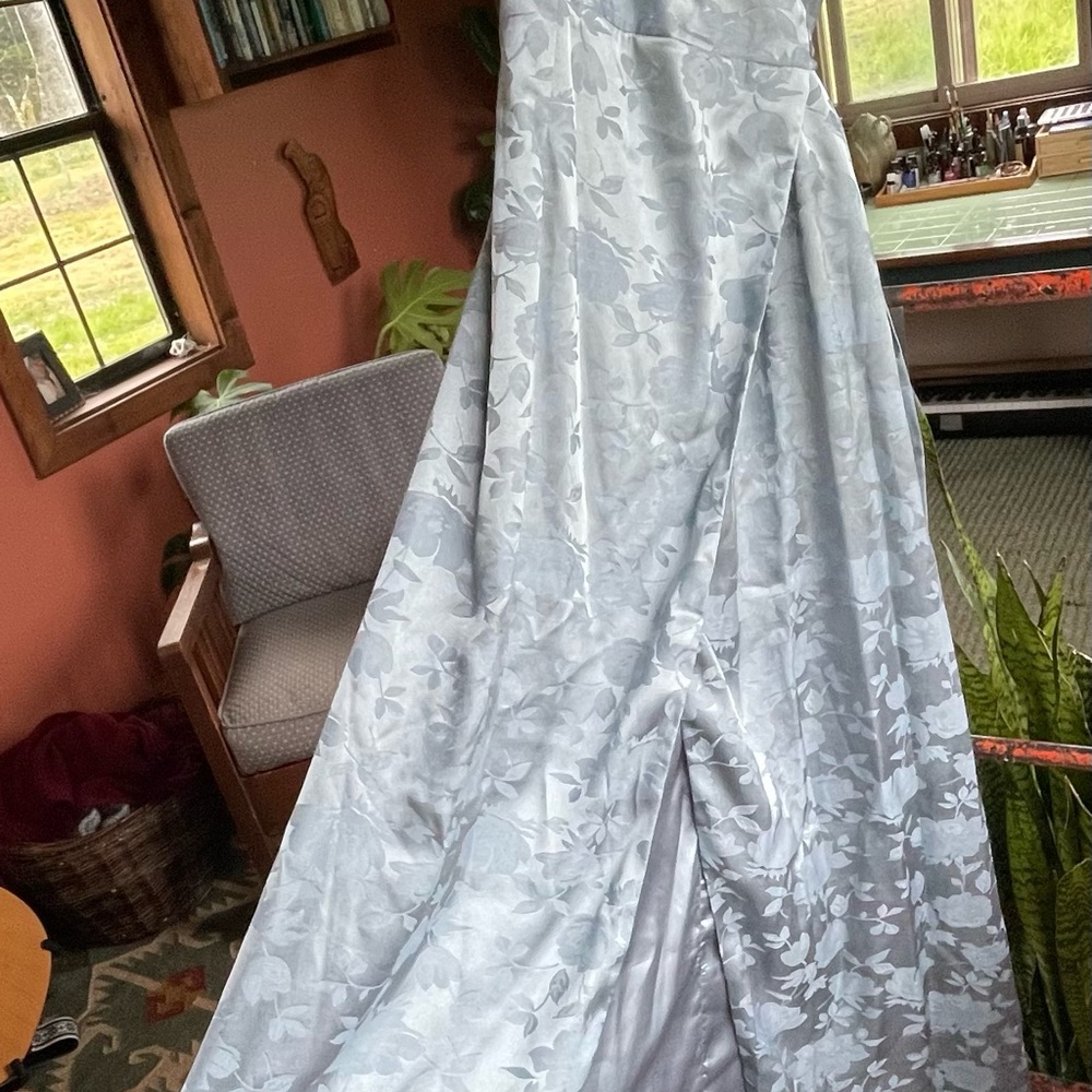 Silk blue wrap dress Lulus - Picture 4 of 4